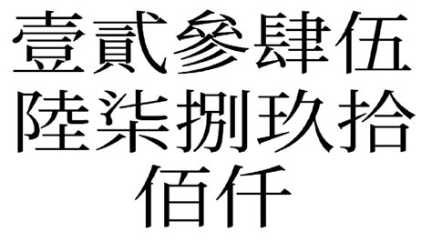 數字代表的中文意思